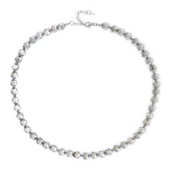 Collar en plata con Hematitas plateadas