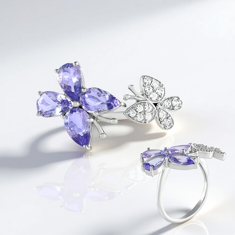 Anello in argento con Tanzanite (non riscaldata)