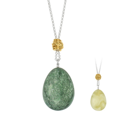 Collana in argento con Ambra Baltica (dagen)