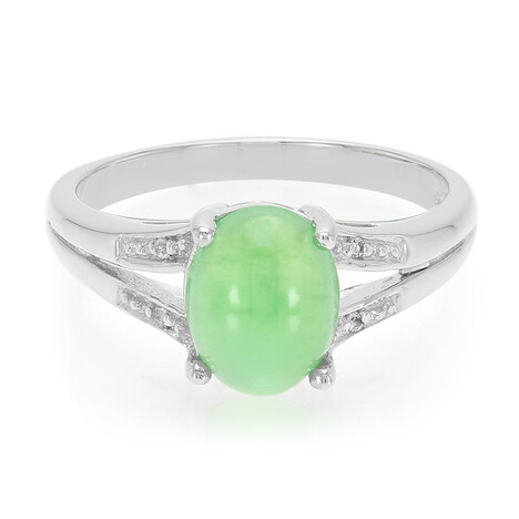 Anello in argento con Crisoprasio Imperiale