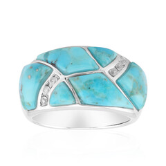 Zilveren ring met Blauwe Kingman Mohave Turkooisen (Faszination Türkis)
