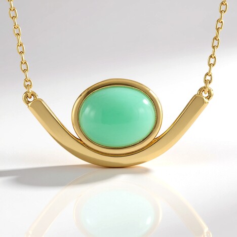 Collana in argento con Crisoprasio (KM by Juwelo)