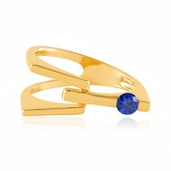 Zilveren ring met een tanzaniet (de Melo Essence)