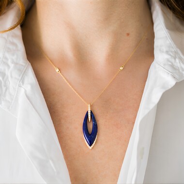 Naszyjnik ze złota - Lapis lazuli (CIRARI)