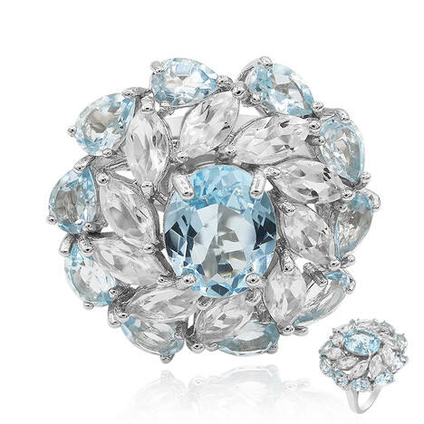 Anello in argento con Topazio Blu Cielo