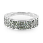 Fancy Diamond Silver Ring