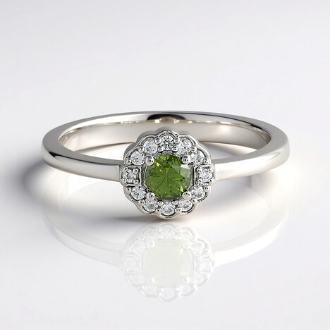 Anello in argento con Zircone Ceylon Verde