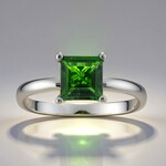 Anello in argento con Diopside Russo