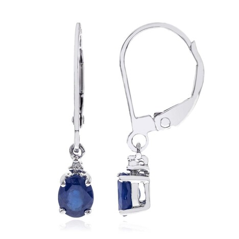 Pendientes en oro con Zafiro azul Ceylon