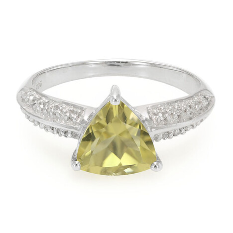 Oliven-Quarz-Silberring