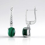Orecchini in argento con Malachite (Adela Silber)
