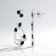 Orecchini in argento con Spinello Nero