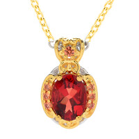 Zilveren halsketting met een rode andesien (Gems en Vogue)