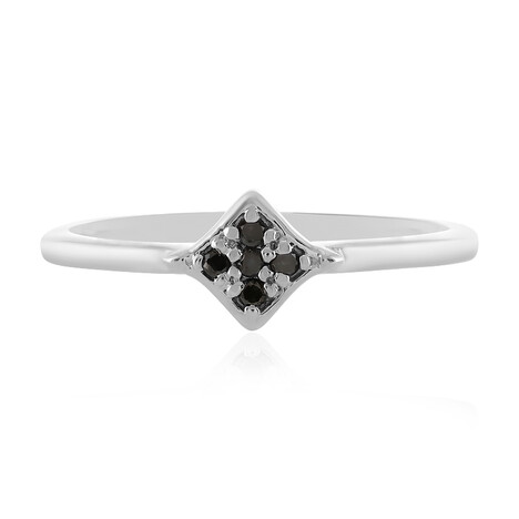 Schwarzer Diamant-Silberring