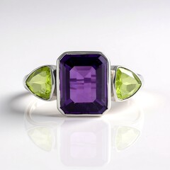 Anello in argento con Ametista Siberiana (de Melo Essence)