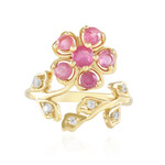 Pinkfarbener Madagaskar-Saphir-Silberring