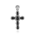 Schwarzer Onyx-Silberanhänger (Desert Chic)