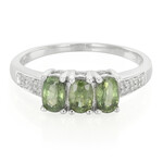 Anello placcato in platino con Zaffiro del Mozambico