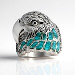 Anello in argento con Turchese Kingman Mohave Blu (Jones Lee)