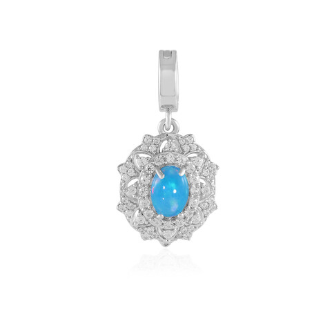 Ciondolo in argento con Opale Blu dell'Etiopia