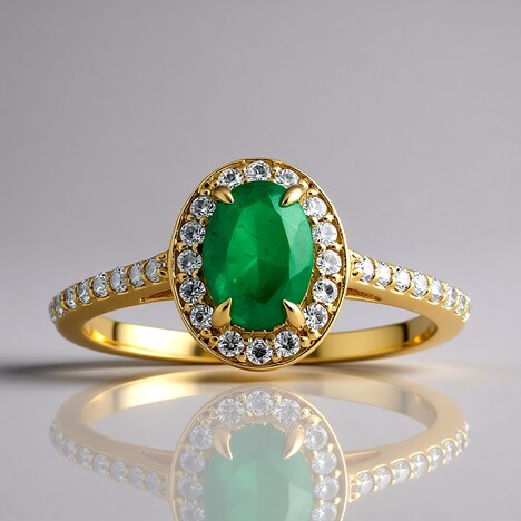 Anello in oro con Smeraldo Zambia