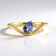 Anillo en oro con Tanzanita sin calentar