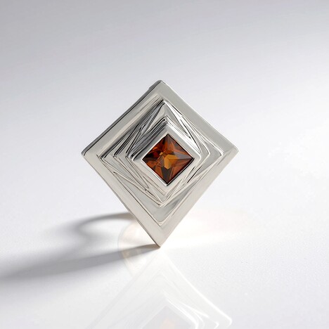 Ciondolo in argento con Zircone Cognac (MONOSONO COLLECTION)