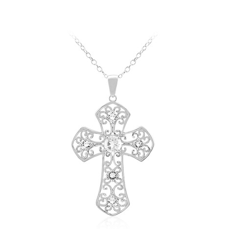 Collar en plata con Topacio blanco