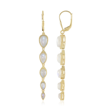 Boucles d'oreilles en argent et Pierre de lune bleue (KM by Juwelo)