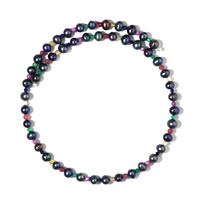 Collana rigida in acciaio con Perla Nera di Acqua Dolce (Riya)