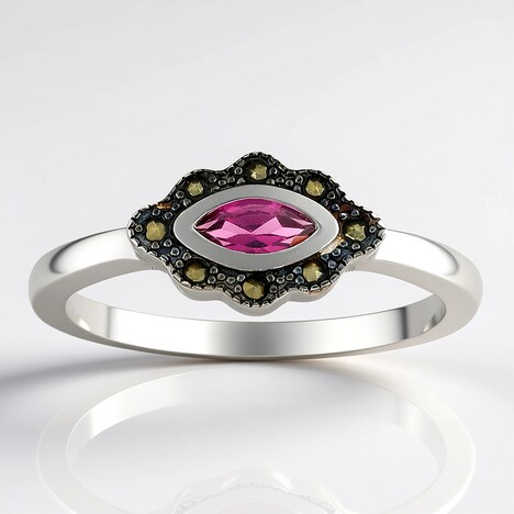 Anello in argento con Rodolite