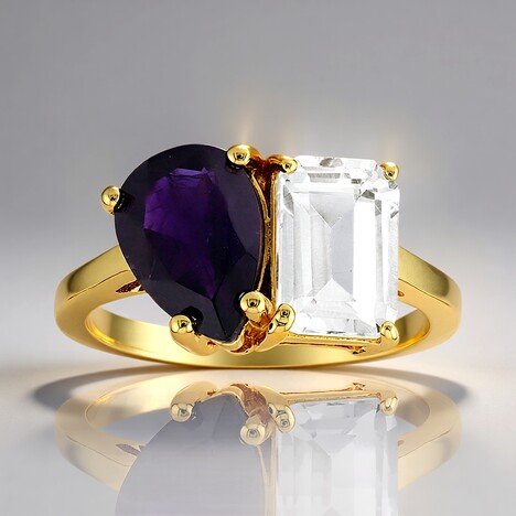 Anello in argento con Ametista Zambiana
