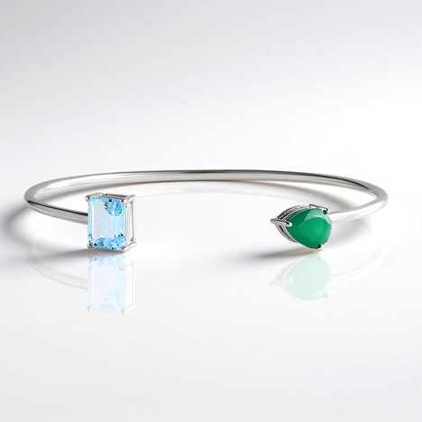Bracciale in argento con Topazio Blu Cielo