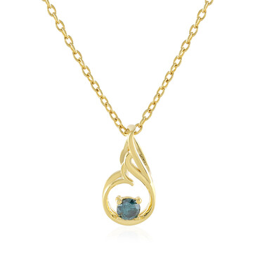 Collana in argento con Diamante Blu I2