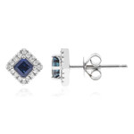 Boucles d'oreilles en or et Saphir bleu de Ceylan