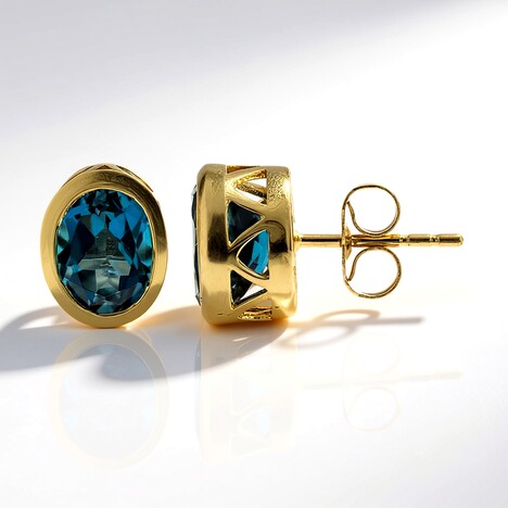 Orecchini in oro con Topazio Blu Londra (CIRARI)
