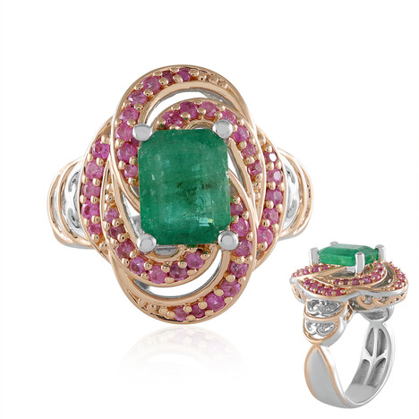 Bague en argent et Emeraude de Zambie (Gems en Vogue)