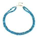 Collar en plata con Apatita azul neón