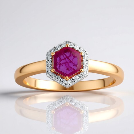 Anello in oro con Rubino Mozambico
