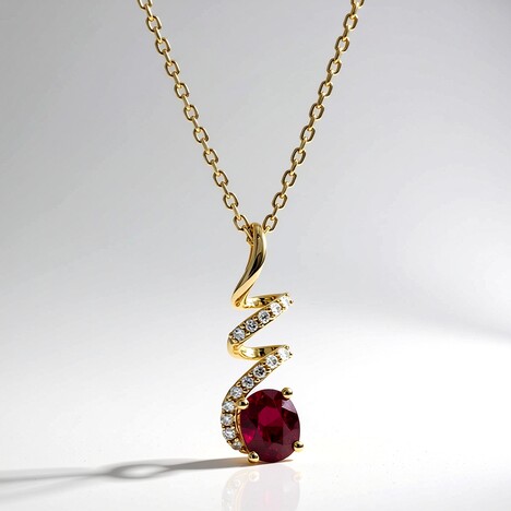 Collier en or et Rubis AAA du Mozambique (CIRARI)