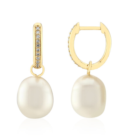 Pendientes en plata con Perla Freshwater