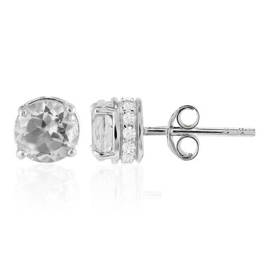 Pendientes en plata con Topacio blanco