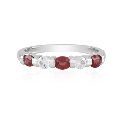 Zilveren ring met Tanzania robijnen