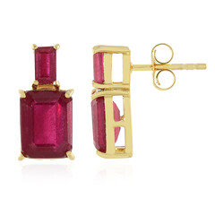 Boucles d'oreilles en argent et Rubis de Madagascar