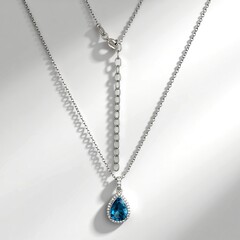 Collana in argento con Topazio Blu Londra