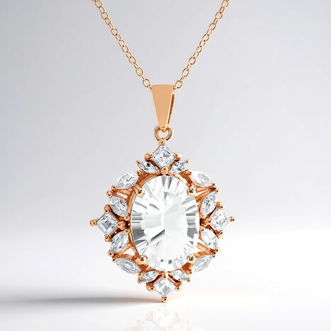 Collana in argento con Topazio Bianco