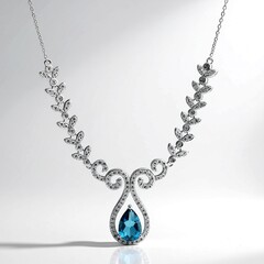 Collana in argento con Topazio Blu Londra