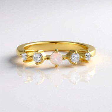 Bague en argent et Opale Welo