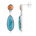 Kingman Blue Mojave Turquoise Silver Earrings (Jones Lee)