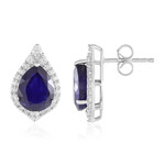 Pendientes en plata con Zafiro azul de Madagascar (de Melo Essence)